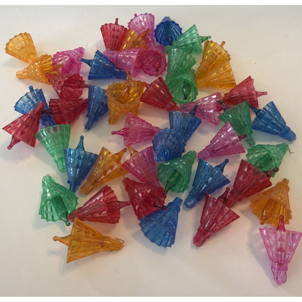46 Vintage Christmas Replacement String Light Reflectors Geometric Floral